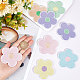 Macaron couleur 5 pétale fleur forme fer sur/coudre sur informatisé broderie polyester vêtements patchs DIY-WH0401-62-3