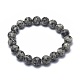 Bracelets extensibles en jaspe sésame naturel / perle de jaspe kiwi BJEW-K212-C-033-2