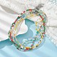 Collana con perline rotonde finte perle di vetro NJEW-JN04464-2
