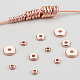 Pandahall 90 pièces 3 taille disque plat perles d'espacement en laiton heishi rondelle bijoux perles d'espacement pour heishi perles d'argile collier bracelet découverte (4mm KK-PH0036-52RG-4