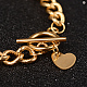 Heart 304 Stainless Steel Curb Chain Bracelets BJEW-K058-G-2