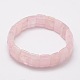 Faceted Natural Rose Quartz Beads Stretch Bracelets BJEW-E289-C08-2