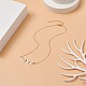 Collier pendentif mot love coquillage naturel avec chaînes forçat en laiton doré pour la fête des mères NJEW-JN04151-03-2