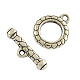 Tibetan Style Snake Textured Toggle Clasps TIBE-2177-AS-NR-1