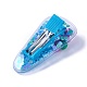 Plastic Alligator Hair Clips with Paillette & Platinum Plated Iron Base PHAR-L005-A-3