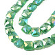 Electroplate opaco colore solido perle di vetro fili EGLA-N002-43-04-3