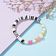 Bracelets extensibles en perles heishi en pâte polymère BJEW-JB06026-03-4