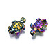 Perlas de aleación de color arco iris chapado en estante PALLOY-S180-333-4