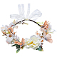 Corona di fiori artificiali in stoffa OHAR-WH0011-18-1