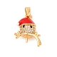 Латунные микро-паве кубические цирконии подвески-бейлы X-KK-C076-26G-1