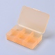 プラスチック箱  ビーズ保存容器  6のコンパートメント  長方形  オレンジ  8.5x5.8x2.1cm  コンパートメント：2.5x2.5センチメートル  6区画/ボックス X-CON-L009-12B-2