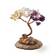 Citrino natural y amatista y chips de cristal de cuarzo decoraciones de exhibición de árboles DJEW-C003-01D-1