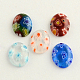 Oval Handmade Millefiori Glass Cabochons, Mixed Color, 14x10x3mm