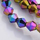 Faceted Bicone Electroplate Glass Beads Strands X-EGLA-P016-4mm-F03-3