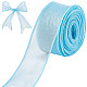 CRASPIRE Sheer Organza Ribbon Light Blue 40mm x 10m Chiffon Ribbon roll for DIY Crafts DIY-WH0325-44F-1