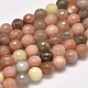 Brins de perles rondes à facettes multi-pierres de lune naturelles de grade aa G-M296-07-6mm-1