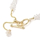 Crescent Mooon Natural Quartz Crystal & Shell & Pearl Beaded Bracelets BJEW-C051-45G-3