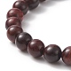 4pcs 4 bracelets extensibles en bois et pierres précieuses mixtes naturelles et synthétiques de style sertis de perles croisées en alliage pour femmes BJEW-TA00226-4