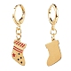 Brass Huggie Hoop Earrings for Christmas EJEW-JE04509-06-2