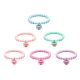 6 pièces 6 couleurs bonbon couleur acrylique rond perlé bracelets extensibles ensemble BJEW-JB08985-1