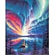 Diamant-Malerei-Set zum Selbermachen mit rechteckigem Wald-Aurora-Meerjungfrau-Landschaftsthema PW-WG20335-03-1