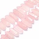 Granos naturales de abalorios de cuarzo rosa G-F715-053-1