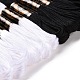 12 かせ 2 色 6 層ポリエステル刺繍糸  クロスステッチの糸  ブラック＆ホワイト  0.5mm  約8.75ヤード（8m）/かせ  6 かせ/色 OCOR-M009-01B-11-2