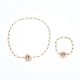 Set di gioielli per collana e bracciale in ottone con catene a graffetta SJEW-JS01098-1