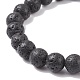 Bracelet extensible à perles rondes en pierre de lave naturelle BJEW-JB08221-7