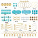 SUNNYCLUE 1 Box DIY 10 Pairs Turquoise Beads Dangle Earring Kits Brass Linking Rings Charms Bar Links Frames Charms Jewelry Connectors with Jump Rings for DIY Making Jewelry Earring DIY-SC0017-34-2