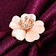 Anelli da dito per donna a forma di occhio di gatto con fiore in vera lega di stagno placcato oro rosa RJEW-BB09426-8RG-3