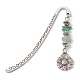 Marque-page pendentif en perles de pierres précieuses avec alliage fleur/arbre de vie/lune AJEW-JK00244-2
