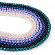 Kissitty 7 brins 7 couleurs cuisson peint perle de verre nacré brins de perles rondes HY-KS0001-01-4