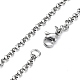 Skull Rhinestone Pendant Necklaces with Rolo Chains NJEW-F309-06-3