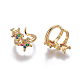 Brass Cubic Zirconia Cuff Earrings EJEW-O092-04G-2