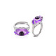 Evil Eye Glass Ajuastable Rings RJEW-S048-002P-NF-4