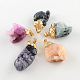 Dyed Drusy Natural Agate Pendants G-R275-125-1