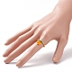 Anillo de dedo de fruta trenzada de vidrio y latón para mujer RJEW-TA00047-04-3