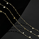 CHGCRAFT 16.4Feet Brass Star Beaded Link Chain Real 18k Gold Plated Link Chain Handmade Star Curb Chain Bulk with 20Pcs Open Jump Rings and 10Pcs Lobster Claw Clasps for Jewellery Making DIY-CA0005-09-7