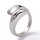 ユニセックス304ステンレススチールフィンガー指輪  ステンレス鋼色  サイズ7  3.5~16.5mm  内径：17.3mm X-RJEW-K233-09B-P-3