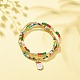 3 pièces 3 bracelets extensibles en graines de verre de style sertis d'alliage père noël pour les femmes BJEW-JB08204-2