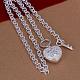 Popular Silver Color Plated Brass Cable Chain Necklaces NJEW-BB12674-3