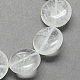 フラットラウンド宝石天然水晶クリスタルビーズ連売り  ロッククリスタルビーズ  透明  14x6mm  穴：1mm  約28個/連  15.3インチ G-S110-14mm-20-1