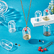 CHGCRAFT 24Pcs Glass Dome with Brass Base Immortal Rose Vial Pendant with Cap Base Tube Glass Globe Bottle with Artificial Flower for DIY Bracelet Keychain Crafting Jewelry Making DIY-CA0004-18-4