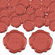 Craspire50pcs接着剤ワックスシーリングステッカー  封筒シール装飾  クラフトスクラップブックDIYギフト用  暗赤色  言葉  30mm DIY-CP0010-16A-1