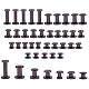 35セット7スタイル真鍮フラットネイルリベット  シカゴネジ  ネジ式  DIYレザークラフト用  ガンメタ色  5セット/スタイル KK-SZ0001-53-1