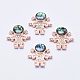Eco-Friendly Brass Micro Pave Cubic Zirconia Links RB-I078-05-NR-2