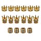 Brass Micro Pave Black Cubic Zirconia Beads ZIRC-SZ0001-05G-1