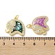 Латунные микропаве прозрачные подвески с фианитом KK-C045-45G-3