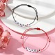 2 pièces 2 couleurs entendre amour ensemble de bracelets de perles tressées en acrylique BJEW-JB09849-3